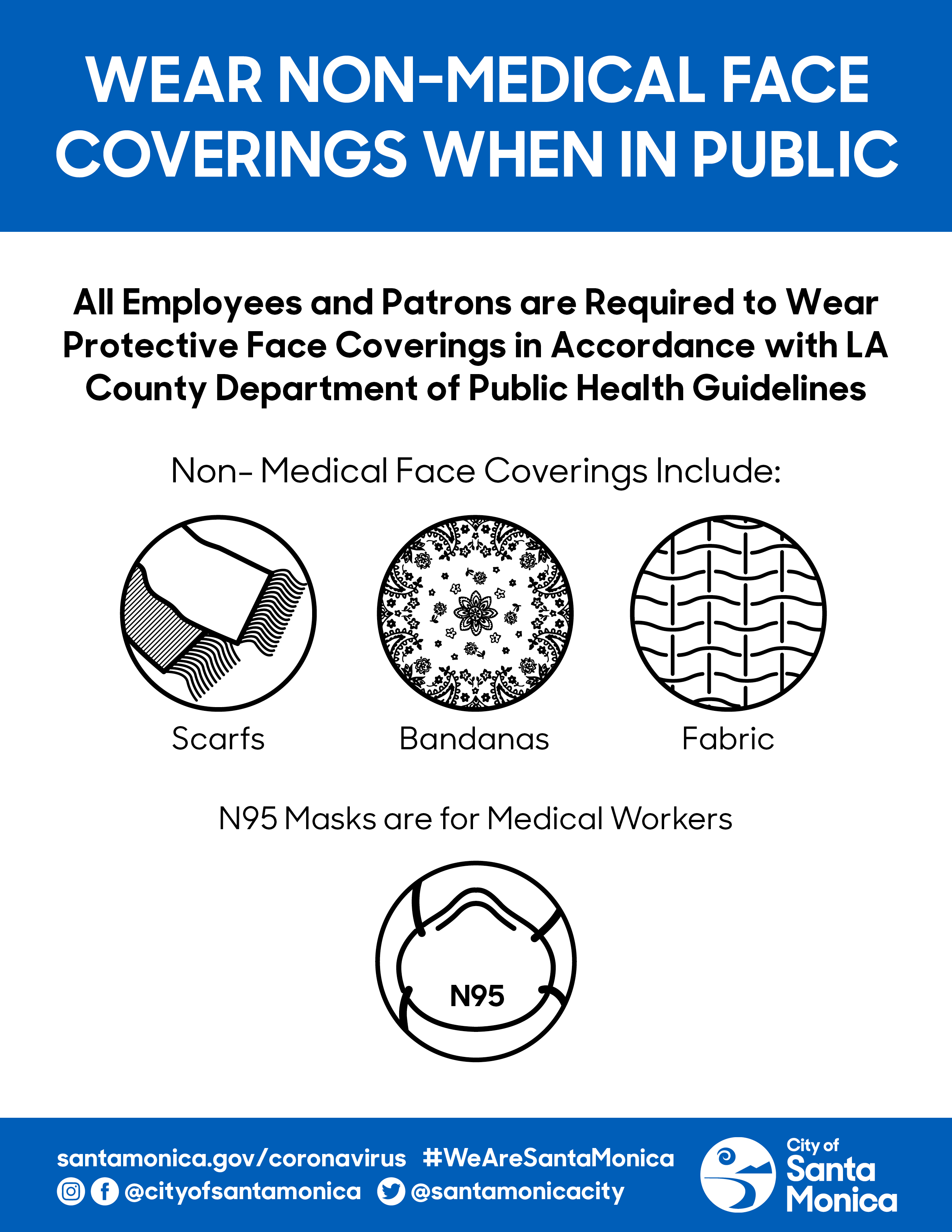 Wear non-medical face coverings when in public